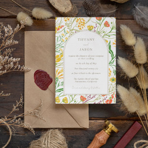 Woodland Wildblume Boho Wedding Einladung