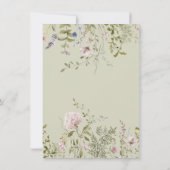 Woodland Wildblume Wreath Crib Cradle Baby Dusche Einladung (Rückseite)