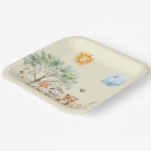 Woodland Wildlife Baby Dusche Bleipfirsich Pappteller (Gewinkelt)