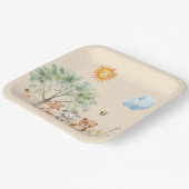 Woodland Wildlife Baby Dusche Bleipfirsich Pappteller (Gewinkelt)