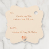 Woodland Wildlife Baby Shower Tags Geschenkanhänger (Rückseite)