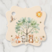 Woodland Wildlife Baby Shower Tags Geschenkanhänger (Vorderseite)