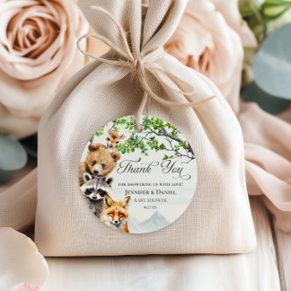 Woodland Wildlife Baby Shower Thank You Geschenkanhänger