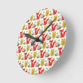 Woodland Wildlife Runde Wanduhr (Winkel)