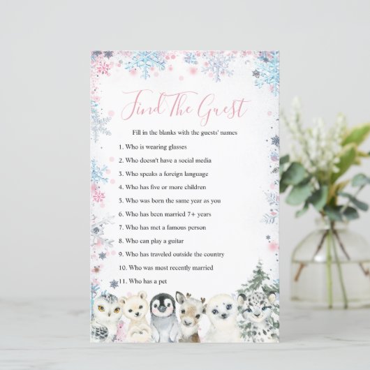 Woodland Winter Animal Artics Finden Sie das Game (Stehend Vorderseite)