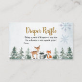 Woodland Winter Animal Baby Dusche Windelwanne Begleitkarte (Vorderseite)