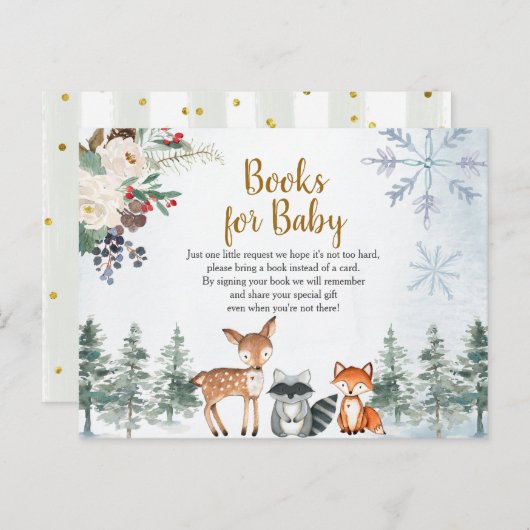 Woodland Winter Animal Fooks for Baby Postkarte (Vorne/Hinten)
