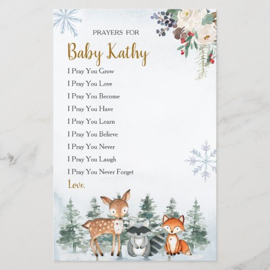 Woodland Winter Animal Foyers for Baby (Vorderseite)