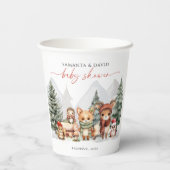Woodland Winter Animals Kinderdusche Pappbecher (Rückseite)
