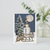 Woodland Winter Ansammlung Postkarte (Stehend Vorderseite)
