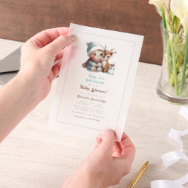 Woodland Winter Baby Es ist kalte Außendusche Pergament Einladungen