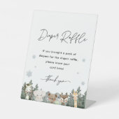 Woodland Winter Babydusche Windelwindeln Raffelzei Sockelschild (Vorderseite)