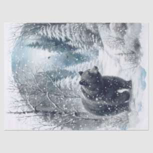 Woodland Winter Black Beer Seidenpapier