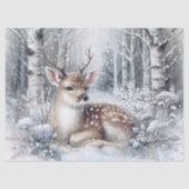 Woodland Winter Fawn Deer Seidenpapier (Vorderseite)