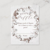 Woodland Winter Floral Diaper Raffle Baby Dusche Begleitkarte (Vorderseite)
