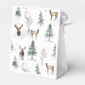 Woodland Winter Forest Baby Dusche Geschenkschachtel (Rückseite)