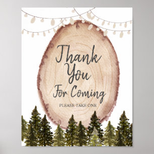 Woodland Winter Forest Danke für das Kommen Poster