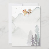 Woodland Winter Fox Babydusche Einladung (Rückseite)