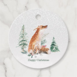 Woodland Winter Fox Pine Geschenkanhänger