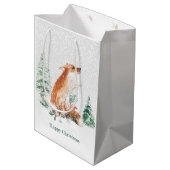 Woodland Winter Fox Pine Mittlere Geschenktüte (Rückseite Schrägansicht)