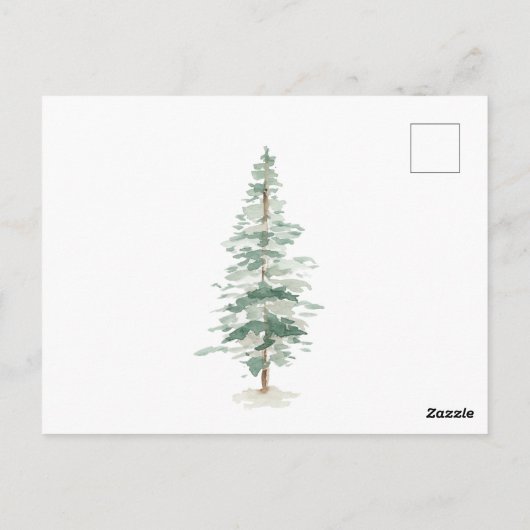 Woodland Winter Fox Pine Postcard Postkarte (Rückseite)