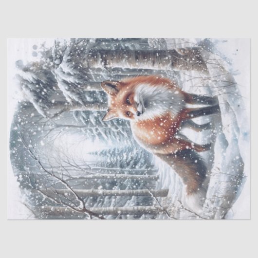 Woodland Winter Fox Seidenpapier (Vorderseite)