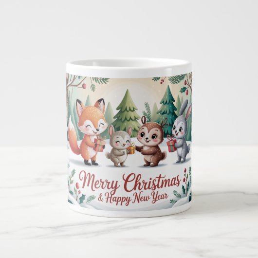 Woodland Winter Friends Jumbo-Tasse (Vorderseite)