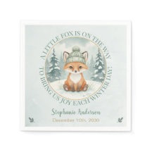 Woodland Winter Fuchs Baby Shower Einladung