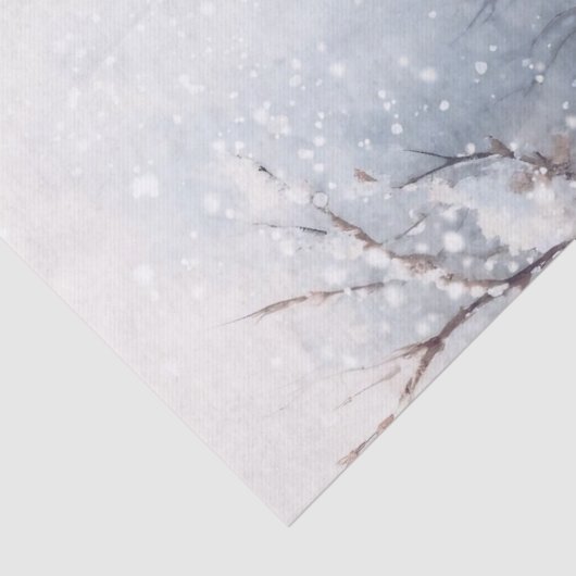 Woodland Winter Kardinal Bird Seidenpapier (Detail)