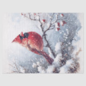 Woodland Winter Kardinal Bird Seidenpapier (Vorderseite)