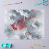 Woodland Winter Kardinal Bird Seidenpapier (Basteln)