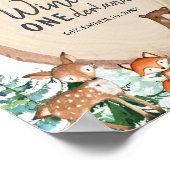 Woodland Winter Onederland Geburtstagswillkommen Poster (Ecke)