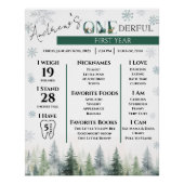 Woodland Winter ONEderland Meilensteine Poster (Vorderseite)