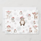 Woodland Winter ONEderland Weihnachten 1. Geburtst Einladung (Rückseite)