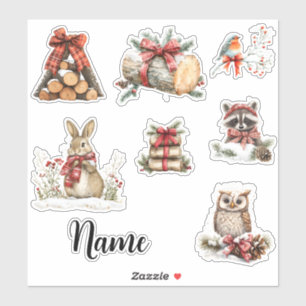 Woodland Winter Personalisiert Aufkleber