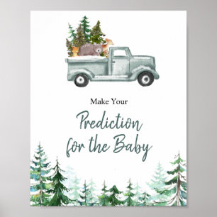Woodland Winter Pine Trees Vorhersagen für Baby Poster