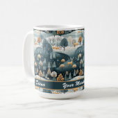 Woodland Winter Skandinavien Kunst Personalisiert Kaffeetasse (Vorderseite Links)