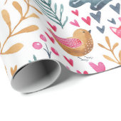 Woodland Winter Watercolor Fox Weihnachten Geschenkpapier (Rolleneckpunkt)