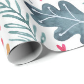 Woodland Winter Watercolor Fox Weihnachten Geschenkpapier (Rolleneckpunkt)