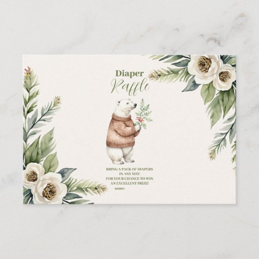 Woodland Winter Weihnachtsdiapper Raffle Begleitkarte (Vorderseite)