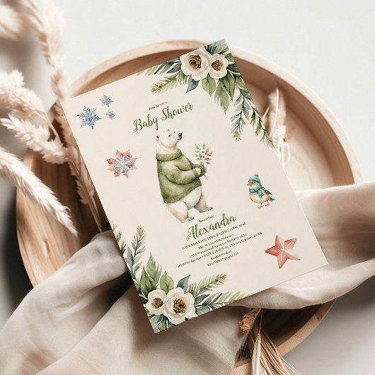 Woodland Winter Weihnachtsdusche Einladung
