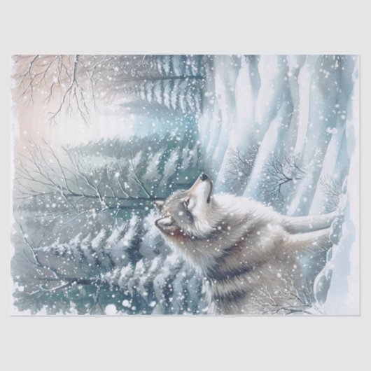Woodland Winter Wolf Seidenpapier (Vorderseite)