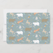 Woodland Winter Wonderland Blue Birthday Einladung (Rückseite)