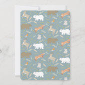 Woodland Winter Wonderland Blue Foto Geburtstag Einladung (Rückseite)