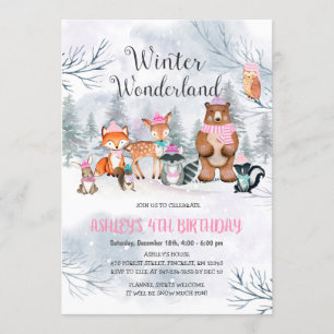 Woodland Winter Wonderland Einladung zum Geburtsta
