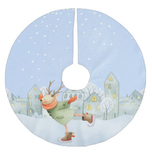 WOODLAND WINTERFREUNDE - ICE SKATEN REINDEIN POLYESTER WEIHNACHTSBAUMDECKE