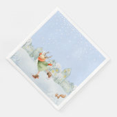 WOODLAND WINTERFREUNDE - ICE SKATEN REINDEIN SERVIETTE (Ecke)