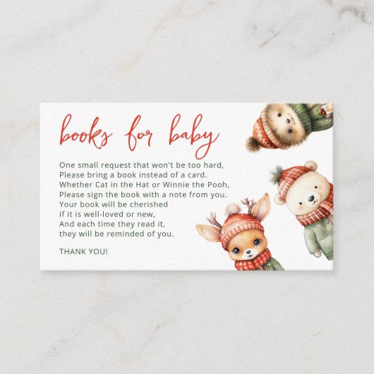 Woodland Winterwald Kinderduschbücher für Baby Begleitkarte (Vorderseite)