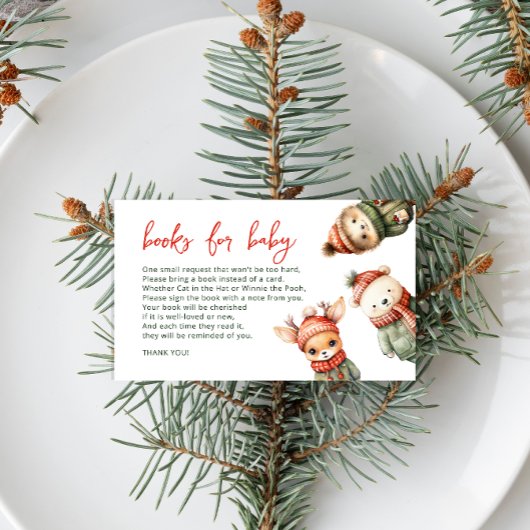 Woodland Winterwald Kinderduschbücher für Baby Begleitkarte