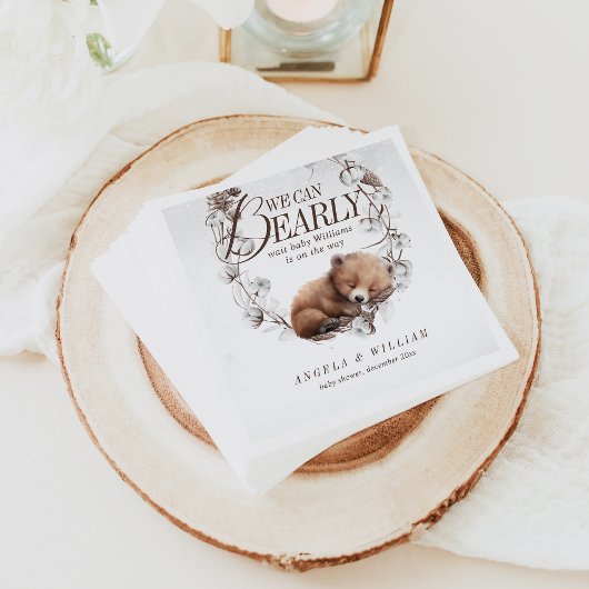 Woodland wir können frühzeitig abwarten Winter Bab Serviette